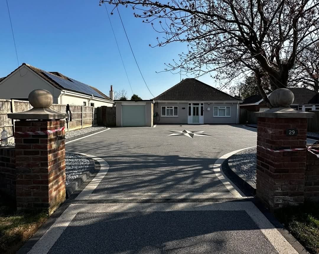 A finished resin-bound driveway laid by the Hertsmere team